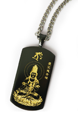 Gold buddha charm necklace