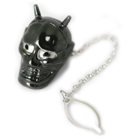 Hannya mask tiepin with silver eyes